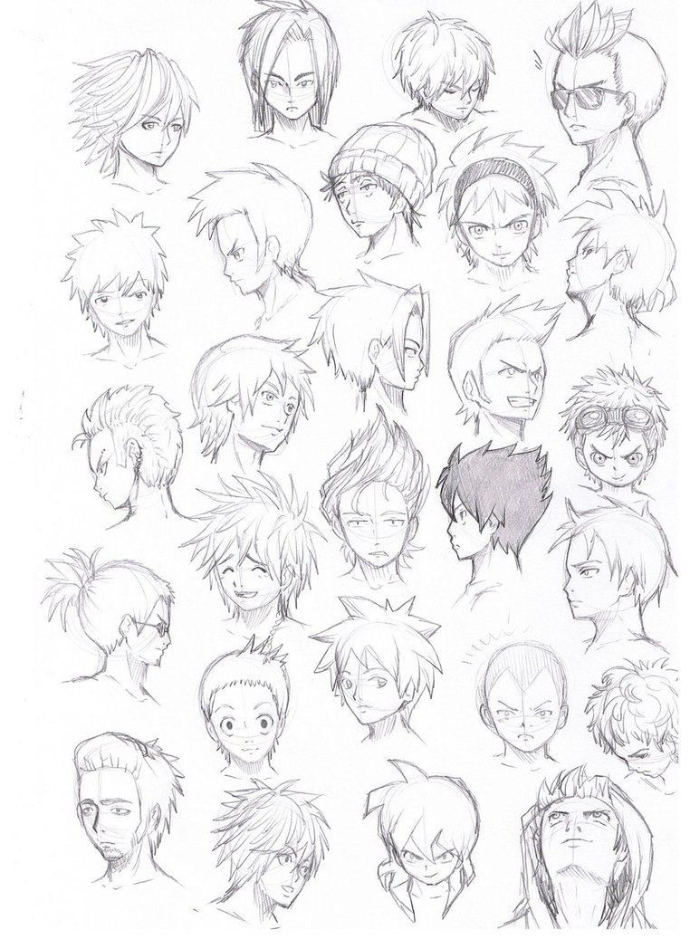 Anime Hairstyles Male
 various hairstyles male by Komodo92Tenbinza on DeviantArt