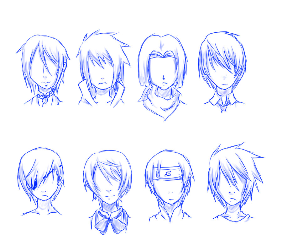 Anime Male Hairstyles
 Me practicing male hairstyles owo by septemberice on