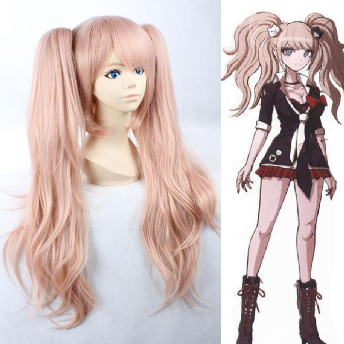 Anime Pigtail Hairstyles
 High Quality Thick Women Long Pink Ombre Wigs Full bo d