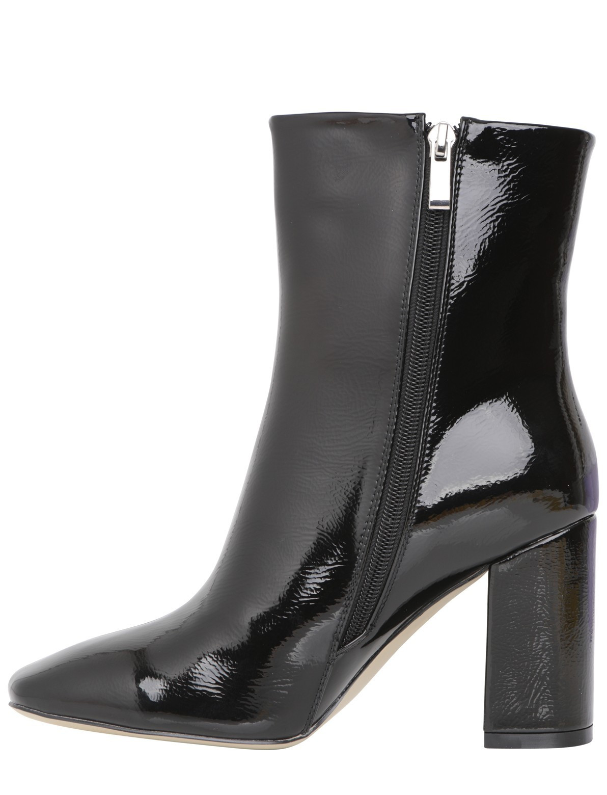 Anklet Black
 Move Ring Detail Ankle Boots In Black Patent PU