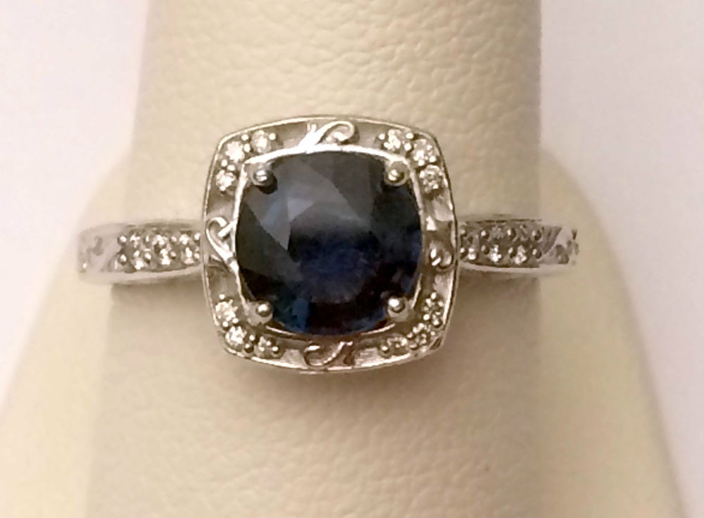 Antique Style Wedding Rings
 White Gold Round Halo Antique Vintage Style Sapphire
