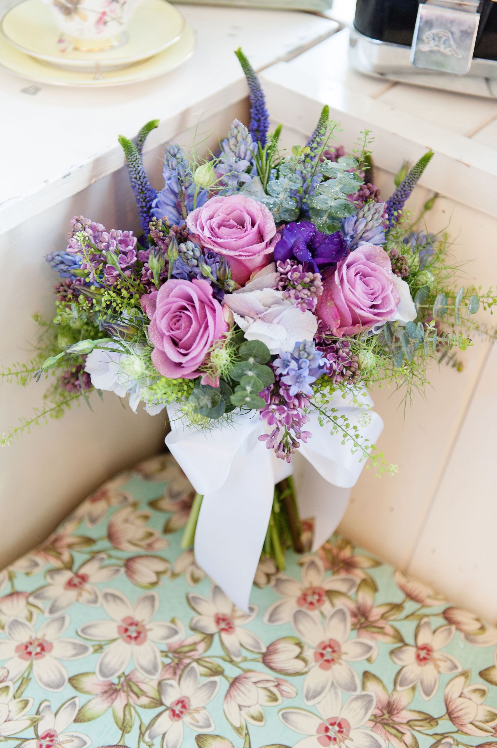 April Wedding Flowers
 April wedding bouquet pinks lilacs purples