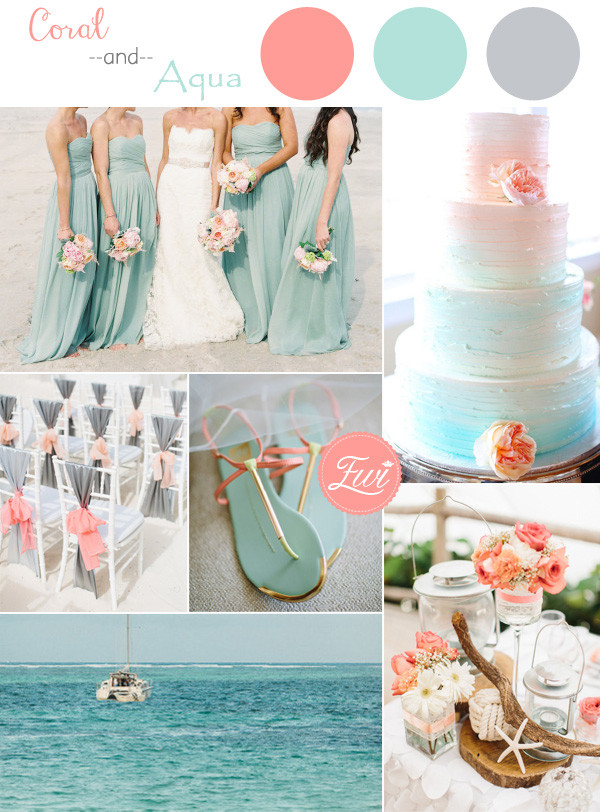 Aqua Wedding Colors
 Top 5 Beach Wedding Color Ideas For Summer 2015