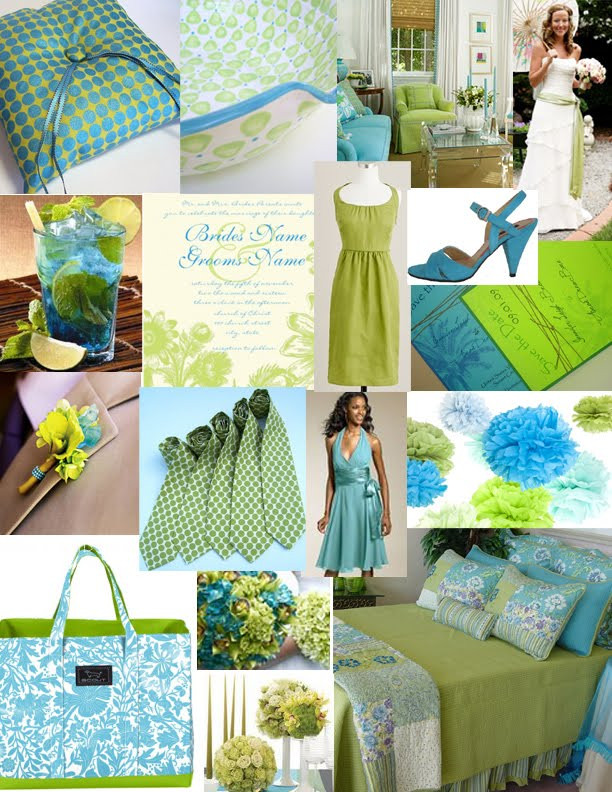 Aqua Wedding Colors
 Fashion A Lime Green and Turquoise Wedding