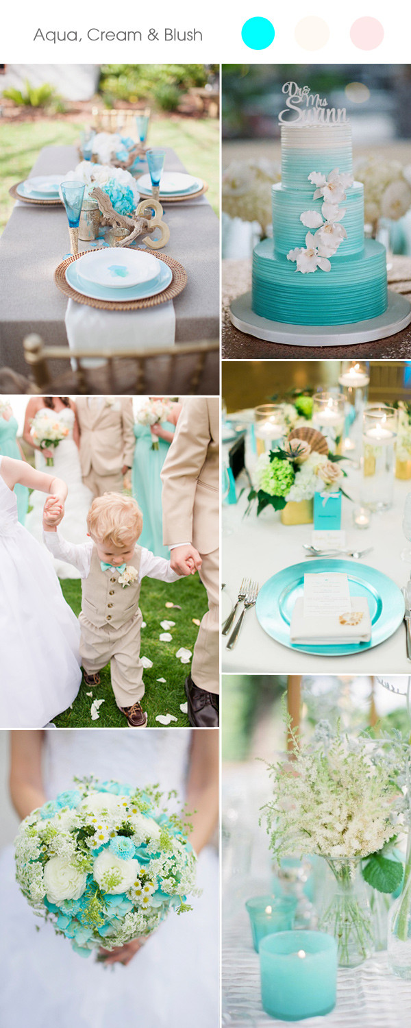 Aqua Wedding Colors
 Top 5 Spring and Summer Wedding Color Ideas 2017