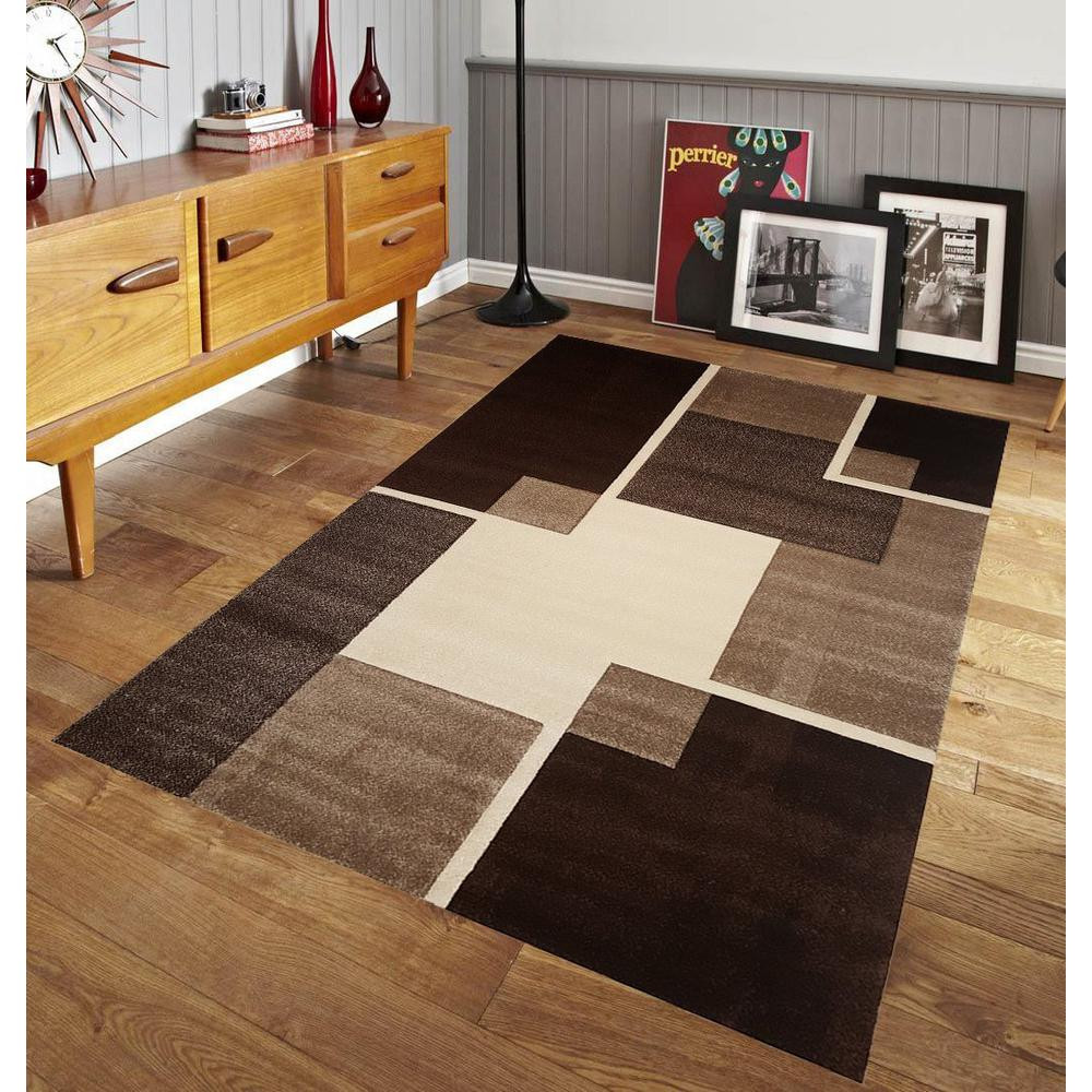 Area Rugs For Kitchen Floor
 Pyramid Home Decor Renzo Collection Brown 8 ft x 10 ft