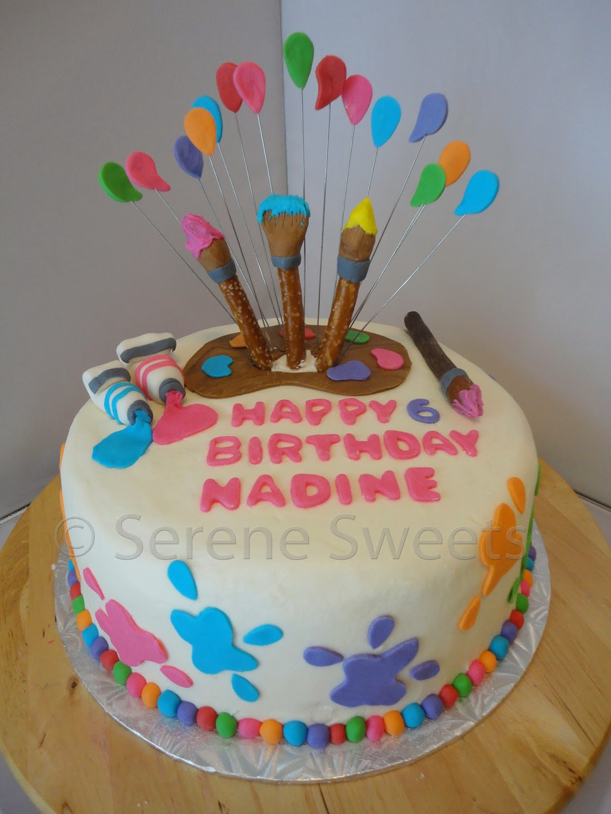 Art Birthday Cake
 Serene Sweets Little Artist Cake that s also a Rainbow cake