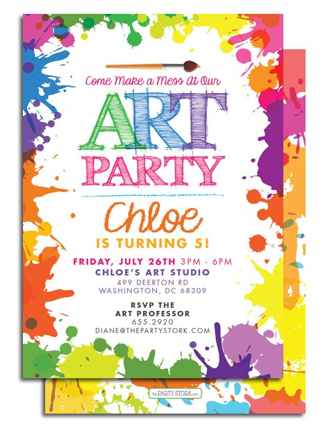 Art Birthday Party Invitations
 Art Themed Birthday Party Invitations – FREE PRINTABLE