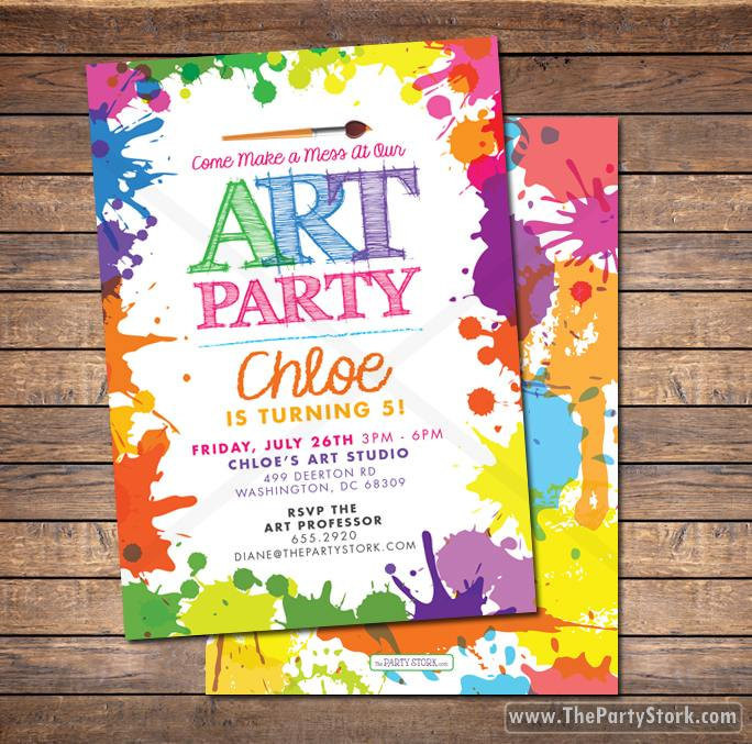 Art Birthday Party Invitations
 Art Paint Party Invitations Printable Birthday Invitation