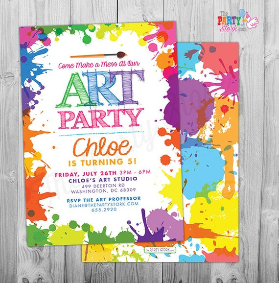 Art Birthday Party Invitations
 Art Paint Party Invitations Printable Birthday Invitation