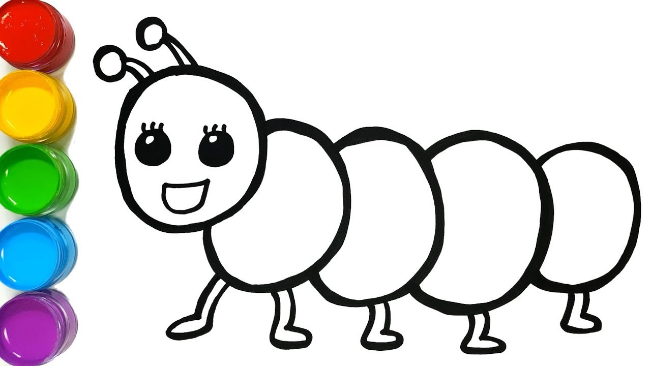 Art Coloring Pages For Kids
 Caterpillar coloring and drawing Learn Colors for kids