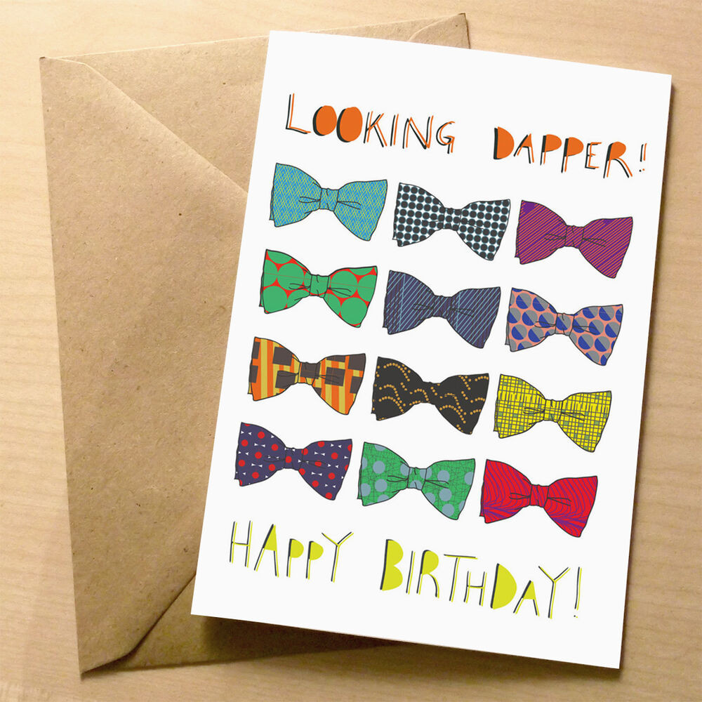 Awesome Birthday Cards
 Looking Dapper – Mens Happy Birthday Card – Funny Art