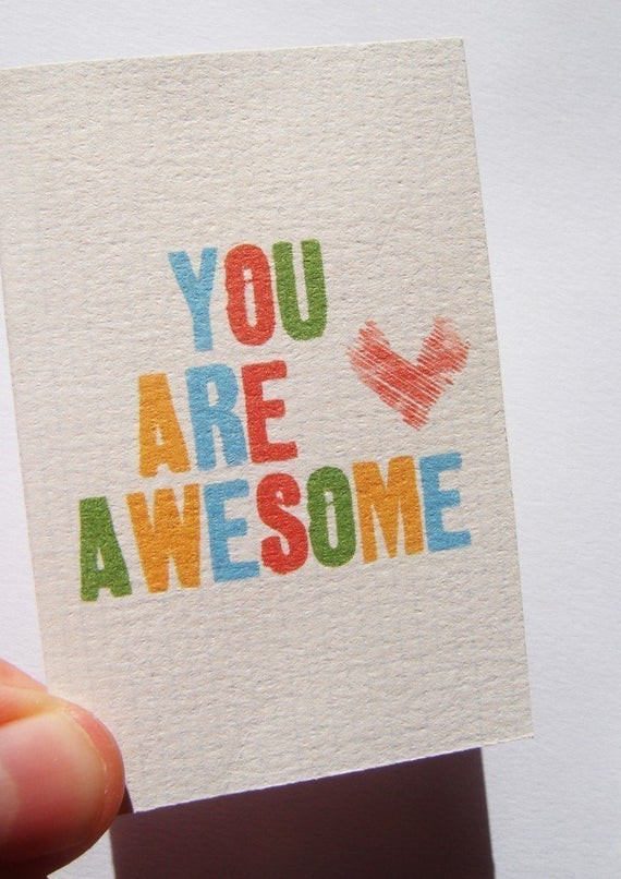 Awesome Birthday Cards
 Printable PDF You are Awesome Greeting card Stationery