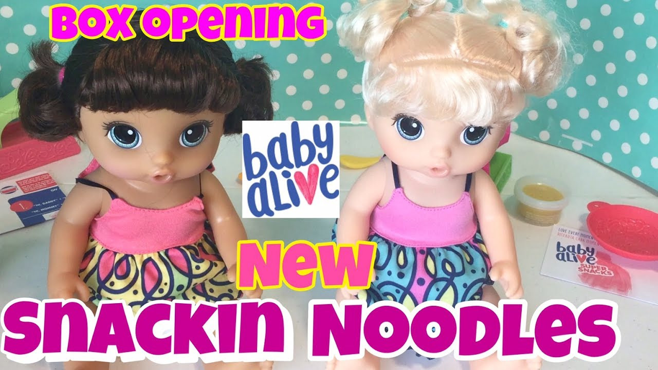 Baby Alive Snackin Noodles
 Baby Alive snackin Noodles are HERE we open them