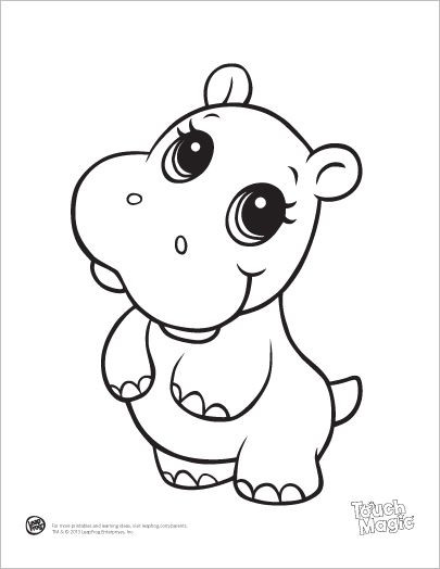 Baby Animal Coloring Sheets
 Learning Friends Hippo baby animal coloring printable from