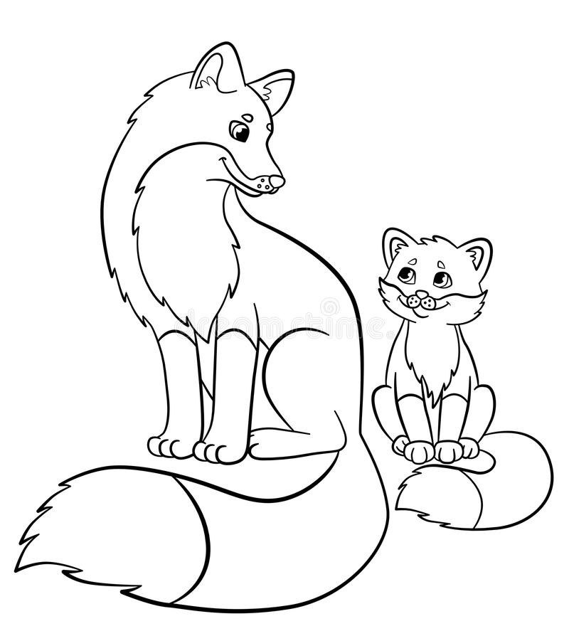 Baby Animal Coloring Sheets
 Coloring Pages Wild Animals Mother Fox With Her Little