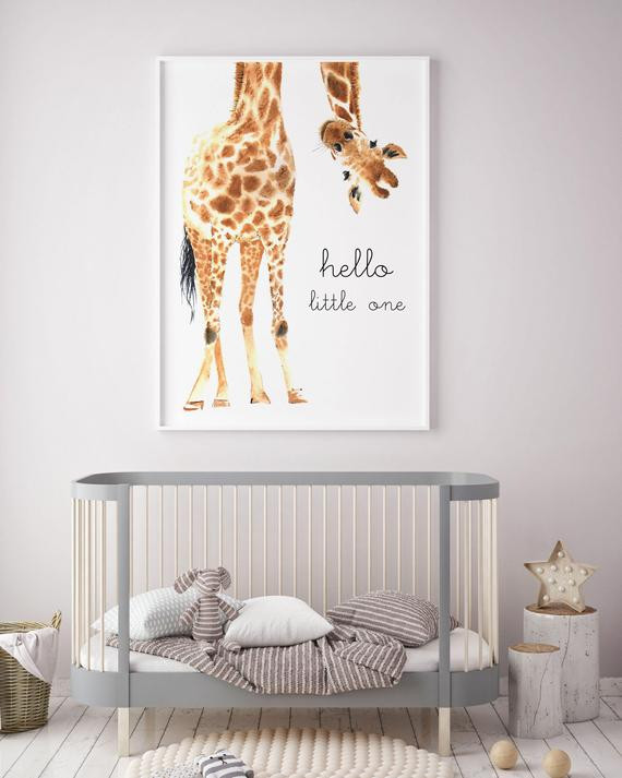 Baby Animal Nursery Decor
 Giraffe Animal nursery decor Nursery wall art PRINTABLE art