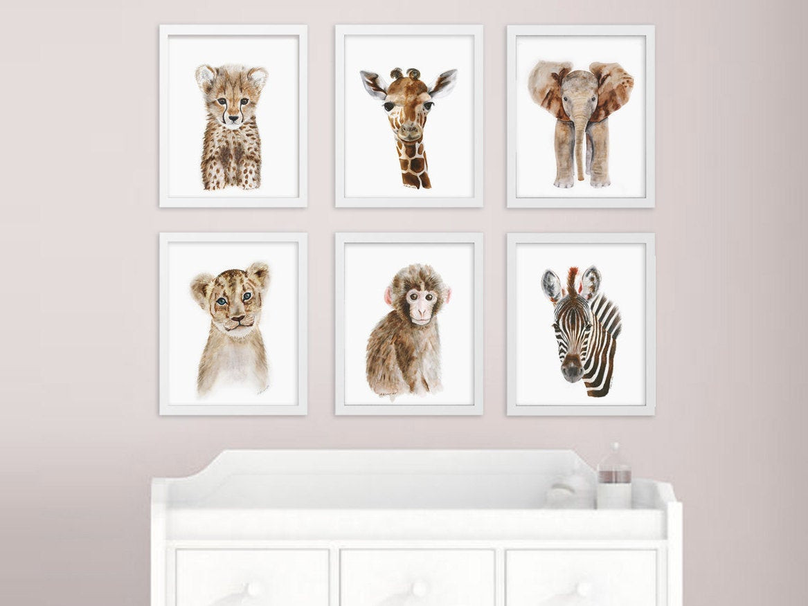 Baby Animal Nursery Decor
 Gender Neutral Nursery Decor Baby Animal Prints Safari