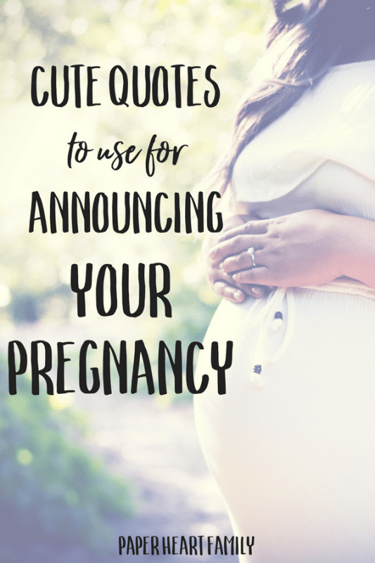 Baby Announcement Quote
 Cute And Funny Pregnancy Announcement Quotes And Sayings