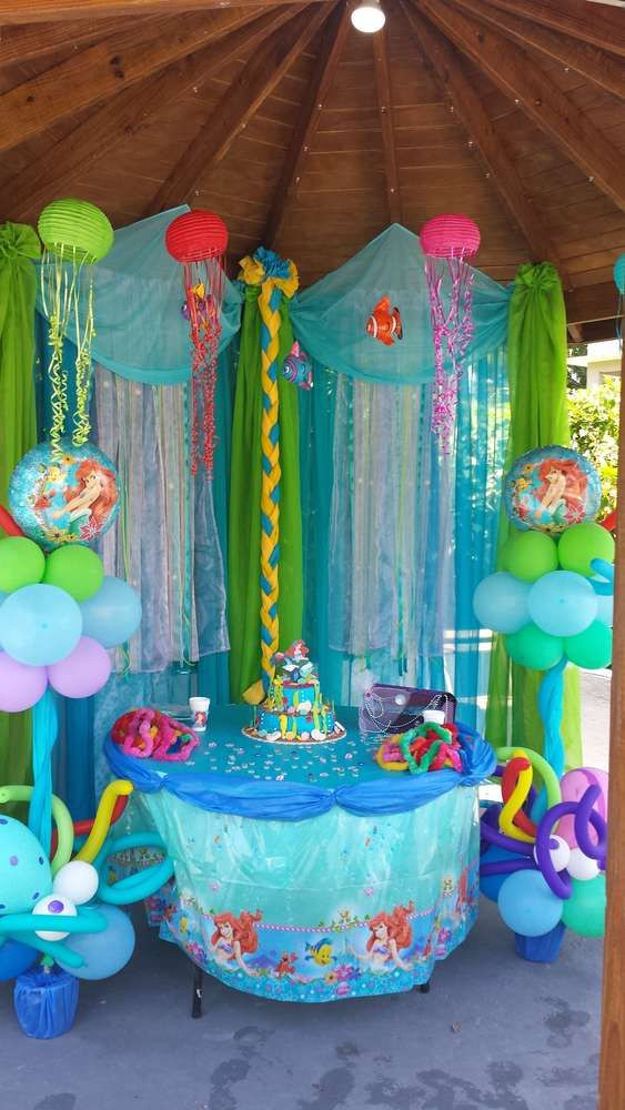Baby Ariel Birthday Party
 Little Mermaid birthday party See more party ideas at