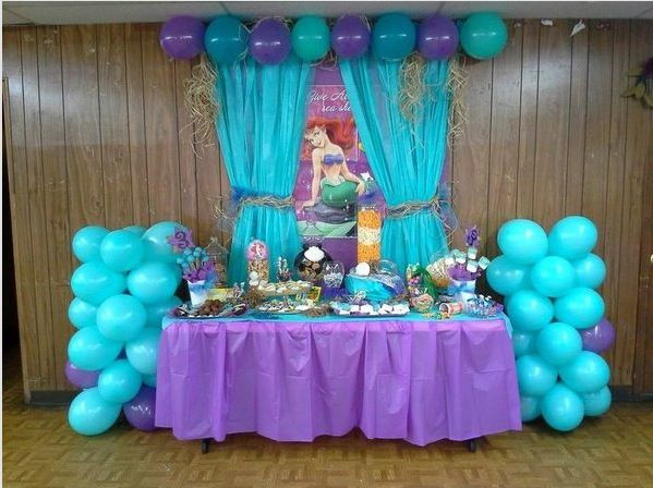 Baby Ariel Birthday Party
 Backdrop Little Mermaid party