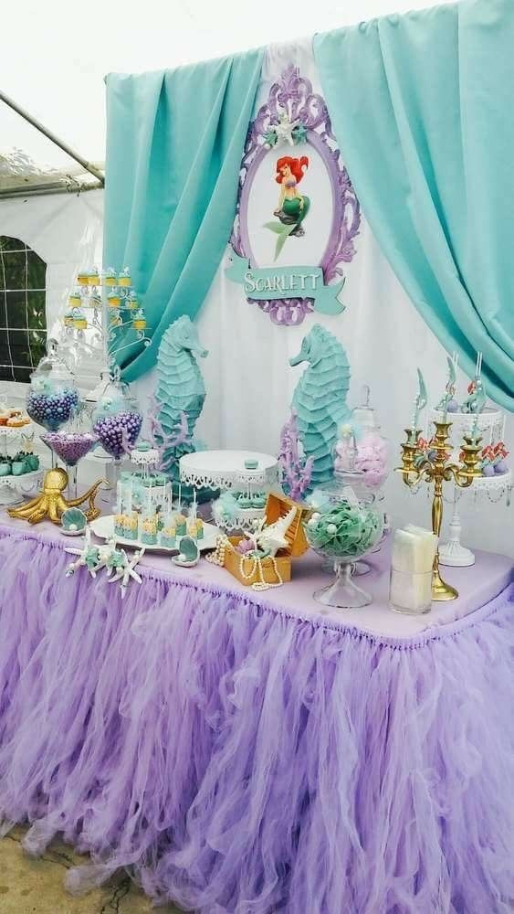 Baby Ariel Birthday Party
 We can reuse baby shower stuff in 2019