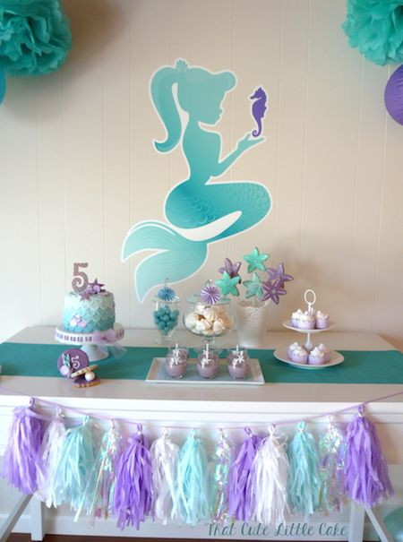 Baby Ariel Birthday Party
 That Cute Little Cake Chloe s Mermaid Party Cute ideas