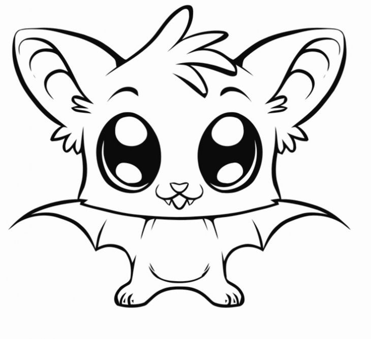 Baby Bat Coloring Pages
 Free Bat Baby Animals Coloring Page