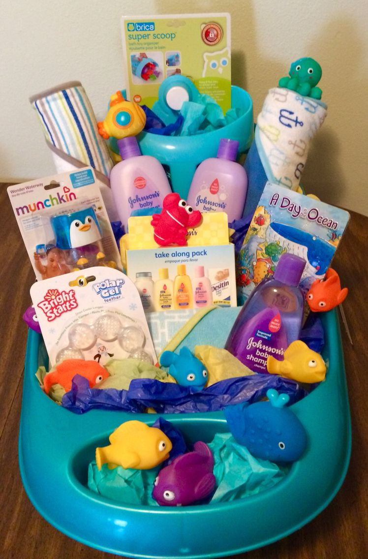 Baby Bath Gift Ideas
 "Under the Sea" bath time t basket Use items from her