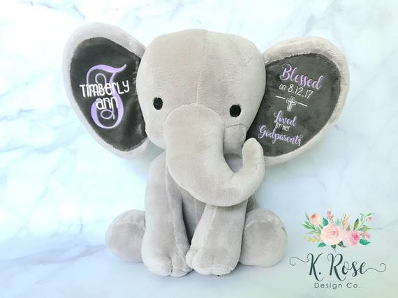 Baby Boy Keepsake Gift
 Baptism Gift Christening Gift Elephant Keepsake Stuffed