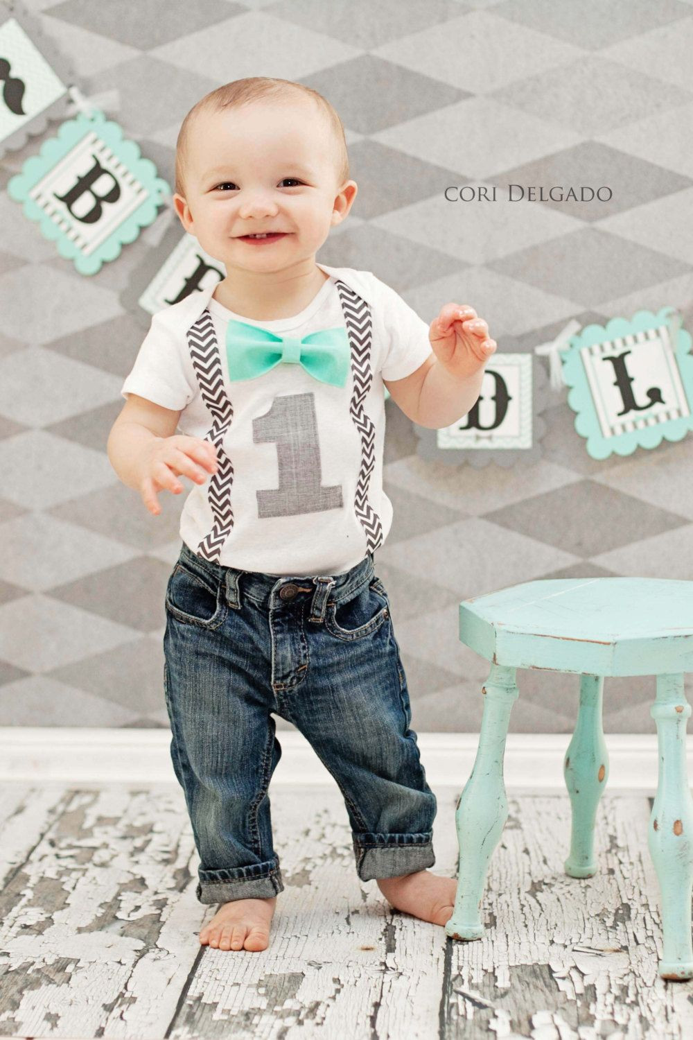 Baby Boy Party Outfits
 Boys First Birthday Outfit Boys Bow Tie Suspender Cake