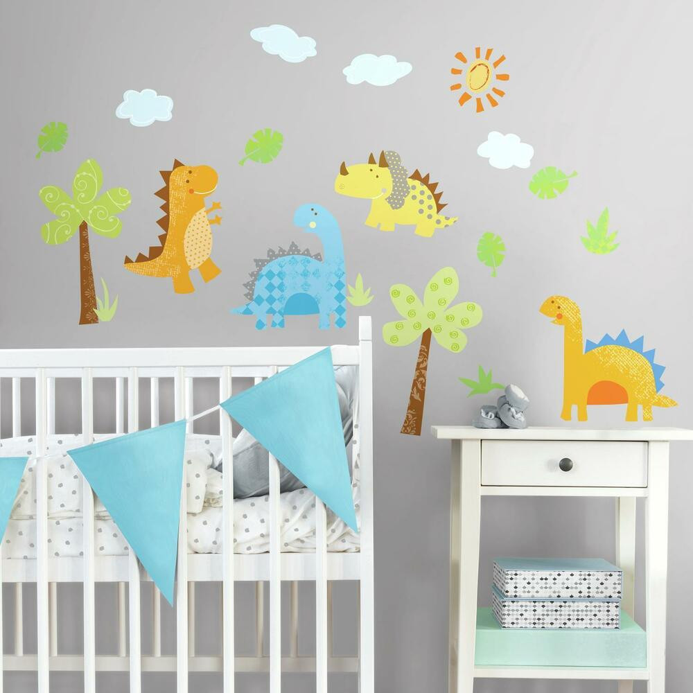 Baby Boy Wall Decor Stickers
 New DINOSAURS WALL DECALS Dinosaur Stickers Kids Bedroom
