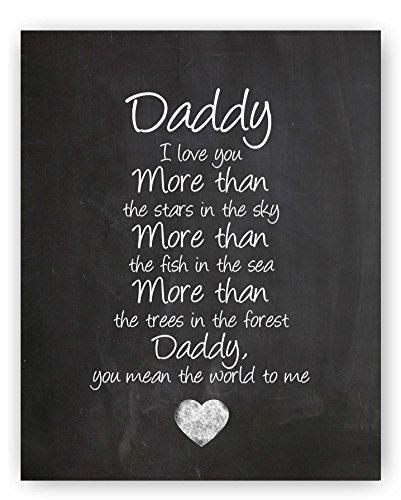 Baby Dad Quotes
 Daddy Poem Chalkboard Print by Ocean Drop graphy