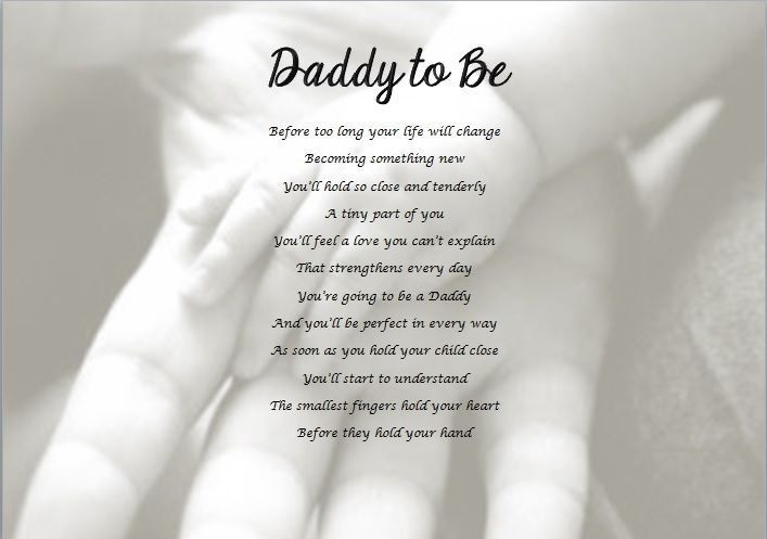 Baby Dad Quotes
 DADDY TO BE poem Laminated Gift