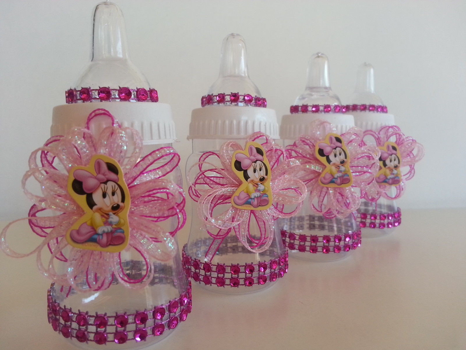 Baby Decoration Ideas
 12 Minnie Mouse Pink Fillable Bottles Baby Shower Favors