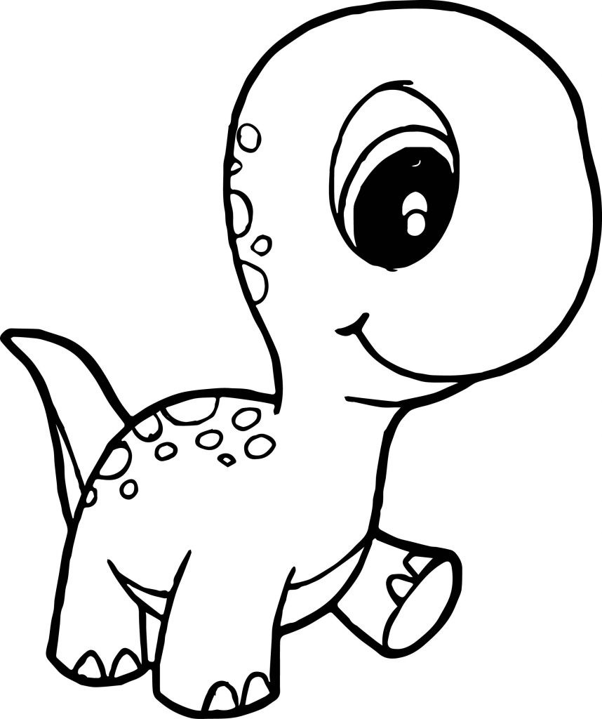 Baby Dinosaur Coloring Page
 Dinosaur Cute Baby Walking Coloring Page