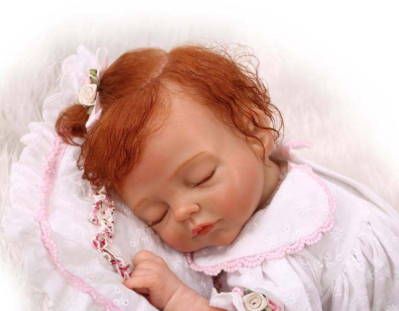 Baby Dolls With Red Hair
 Realistic curly hair newborn girl doll reborn baby toy soft silicone vinyl