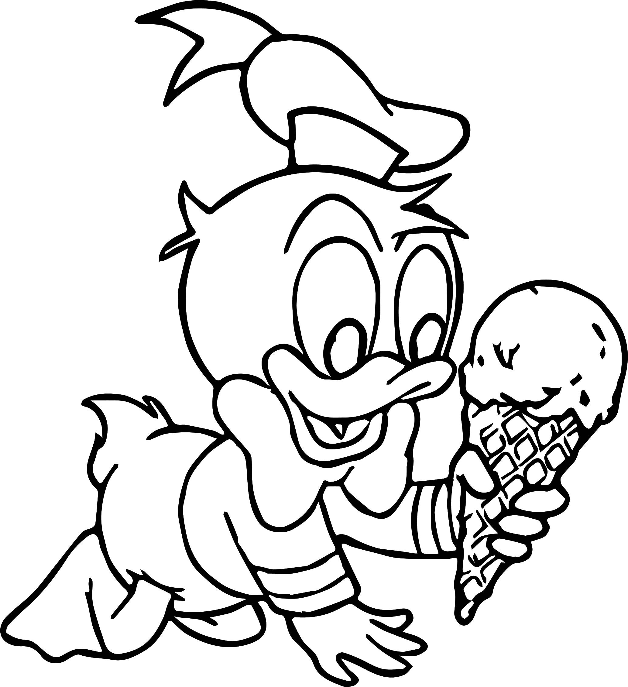 Baby Donald Duck Coloring Pages
 Baby Donald Duck Ice Cream Coloring Page