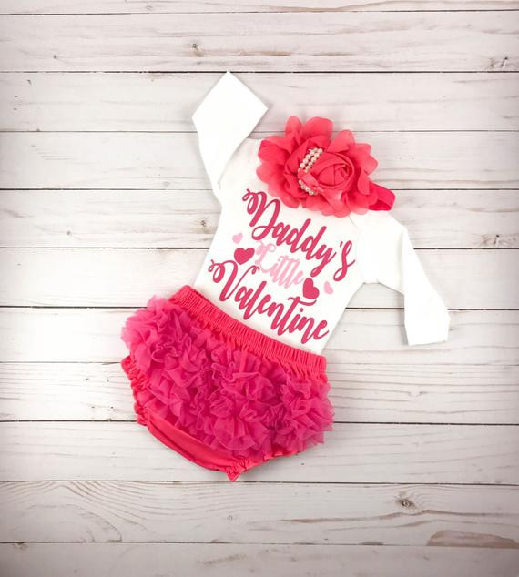 Baby First Valentine Day Gift
 Baby Valentines Outfit Baby Valentines Day Daddys Little