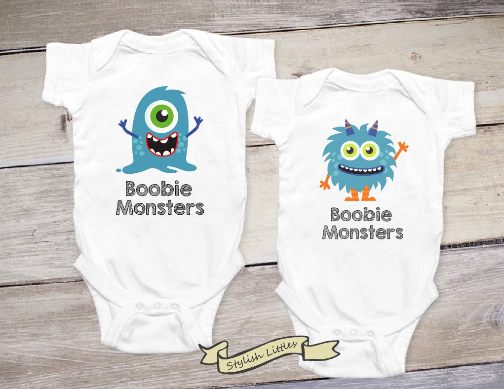 Baby Gifts For Twins Boys
 Boobie Monsters Funny Twin esies Twin Baby Gifts Twin Boys