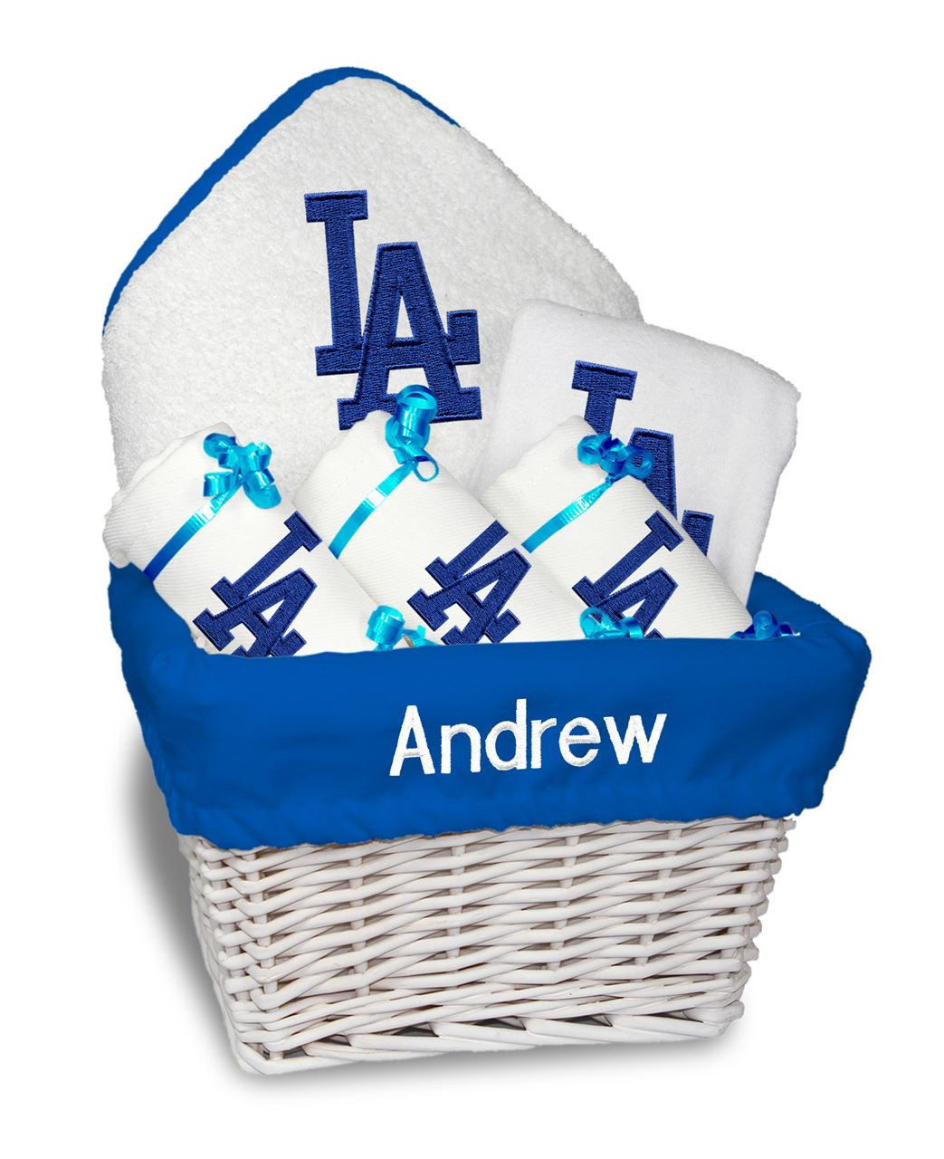 Baby Gifts Los Angeles
 Personalized Los Angeles Dodgers Medium Gift Basket
