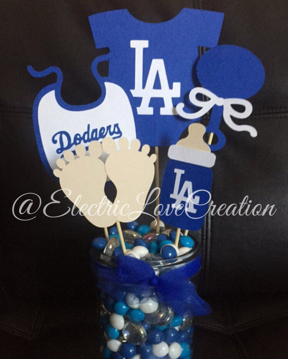 Baby Gifts Los Angeles
 Los Angeles Dodgers Blue Baby Shower Centerpieces Set