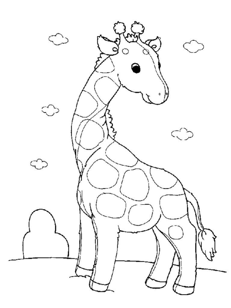 Baby Giraffe Coloring Page
 Free Printable Giraffe Coloring Pages For Kids