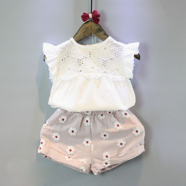Baby Girl Fashion Outfits
 2pcs Kids Baby Girls Summer Outfits Lace Tops Floral