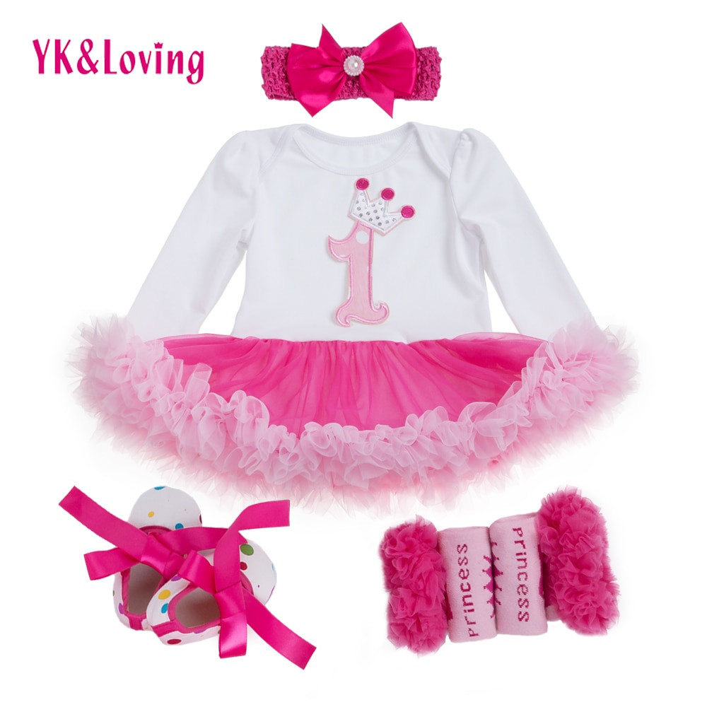 Baby Girl Fashion Outfits
 1 st Girls Bodysuit Baby Girl Clothes Baptism Dresses Pink