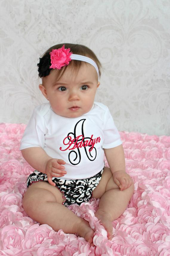 Baby Girl Fashion Outfits
 Items similar to Personalized Baby Girl Clothes Damask