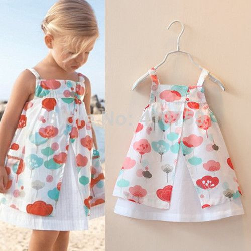 Baby Girl Fashion Outfits
 Baby Girls Cotton Casual Dress Fashion Floral Print Summer