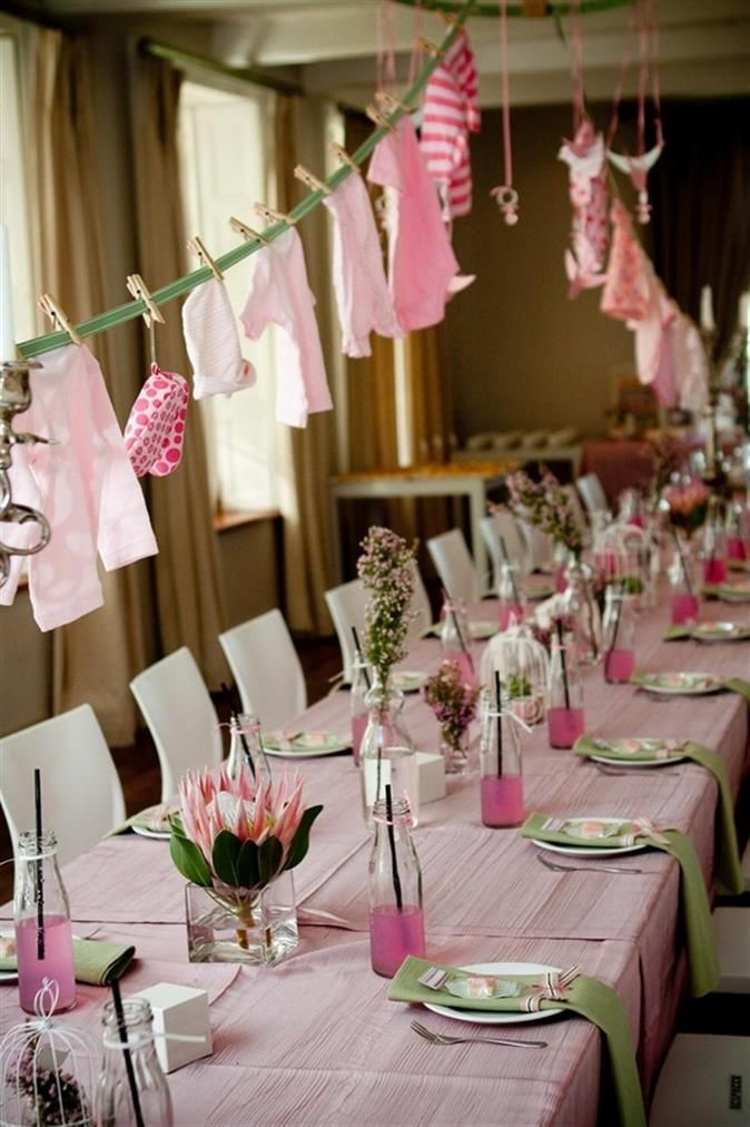 Baby Girl Shower Decoration Ideas
 Decorating for girl baby shower So love the clothesline