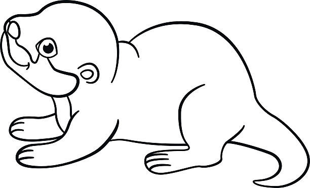 Baby Otter Coloring Pages
 Royalty Free River Otter Cartoons Clip Art Vector