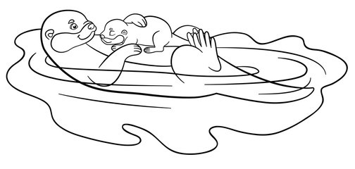 Baby Otter Coloring Pages
 Search photos "river otter"